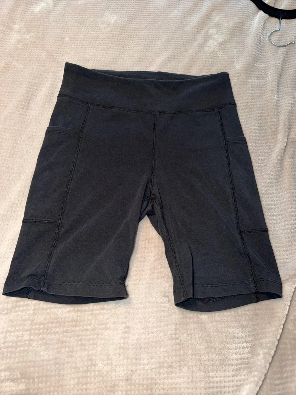 J. Crew Women's Black High-Waist Performance Bike Shorts Small